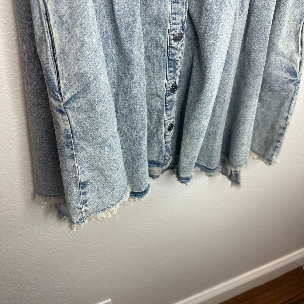 Free People Ronnie Denim‎ Mini Dress In Worn In Wash Size XS NWT - Picture 6 of 11